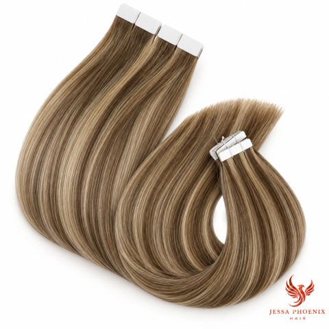 Przedłużenia Tape In Luxe 160-180g 60szt Taśm Balayage #4 #27