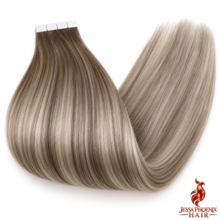 Przedłużenia Tape In Luxe 160-180g 60szt Taśm Balayage #8 Silver #8
