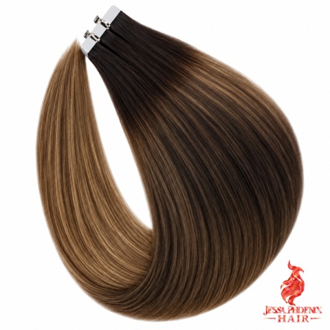 Przedłużenia Tape In Luxe 160-180g 60szt Taśm #2 #8 OMBRE
