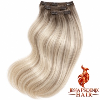 Zestaw Clip-On White Platinum #19 #Silver OMBRE